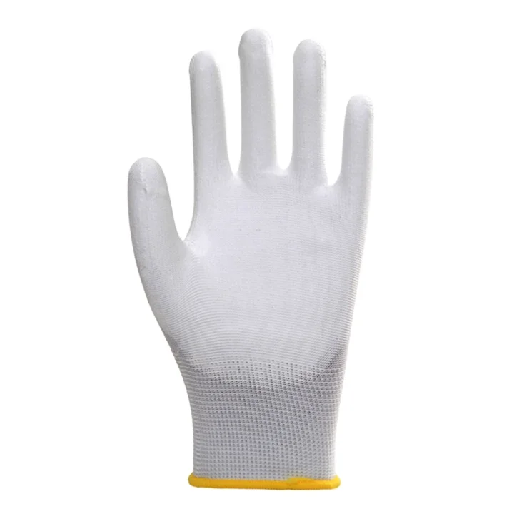 
Профессиональное производство Китая, защитные рабочие перчатки с покрытием из белого полиуретана 