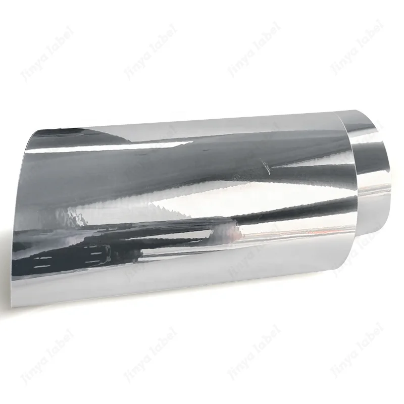 50 um  bright silver BOPP Water based Acrylic 60 gsm white glassine metallized polypropylene Jumbo roll materials