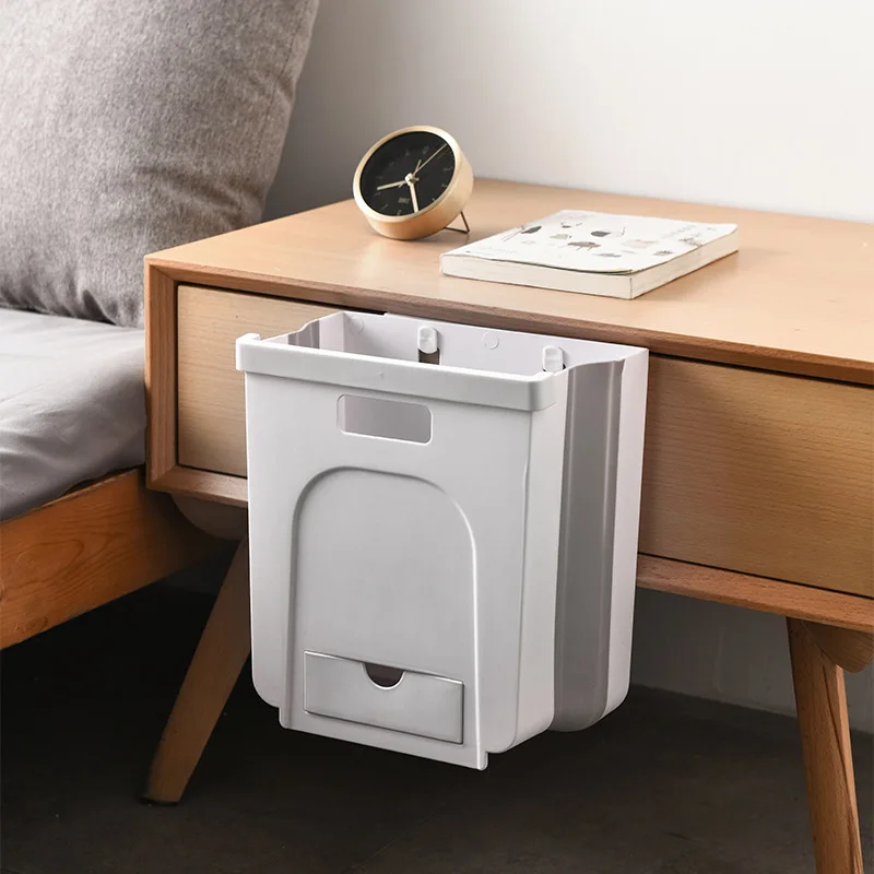 Folding hanging living room toilet car garbage basket kitchen household trash can