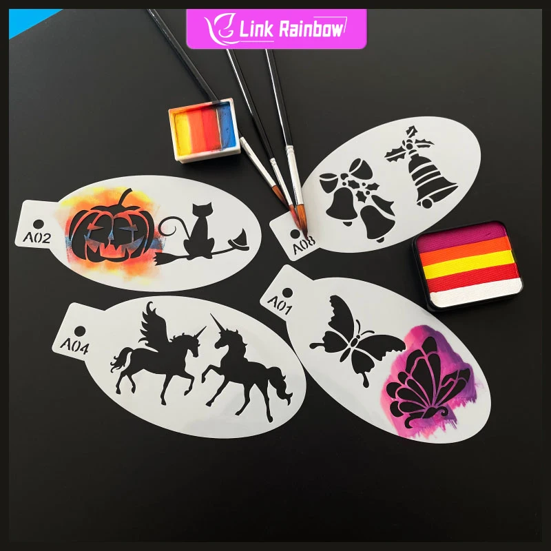 New Temporary  Reusable Body Paint Item Stencils For Glitter Tattoo Face Painting Tools Halloween Party