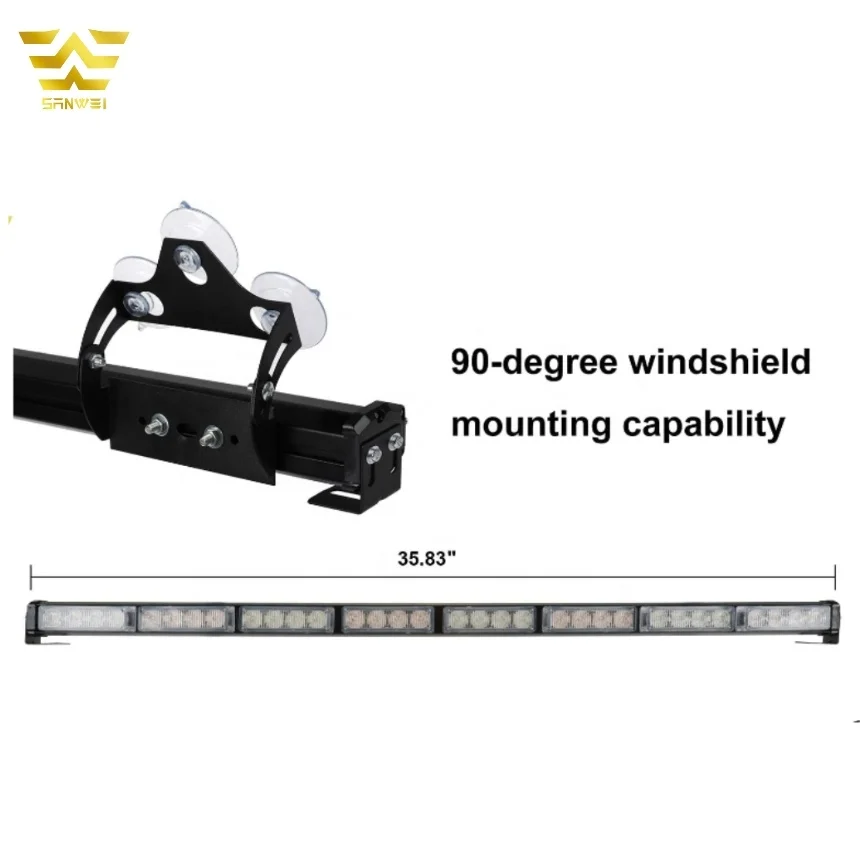 36 inch Strobe Flash Traffic Advisor Police Light bar for Vehicles Truck Car 12v Red Blue 32 LED Warning Emergency Strobe Lights