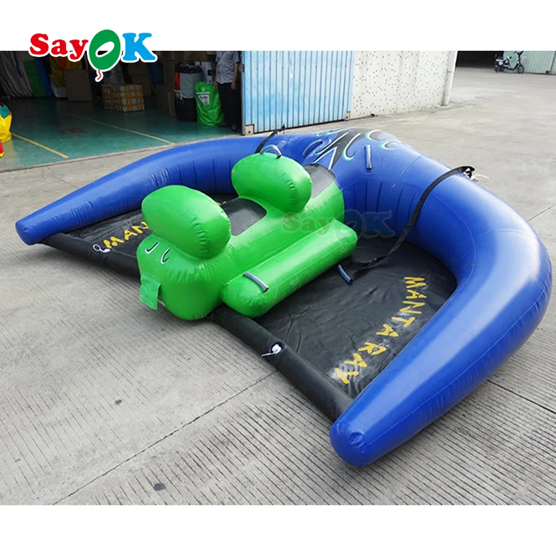 Crazy and interesting two person inflatable flying fish water park game equipment is sold with towable boats