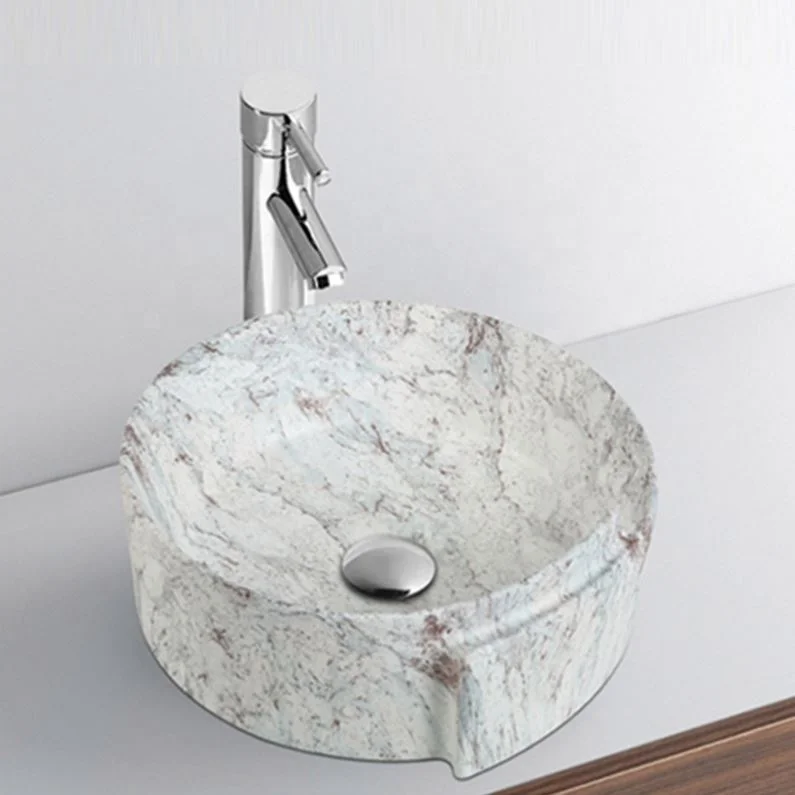 Bathroom Sink Above Counter Marble Artistic Wash Basin Modern Novel Design Cabinet Table Top Salon Furniture Hair Basin