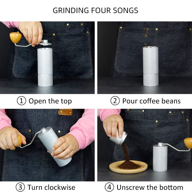 Coffee Manual Grinder Al-alloy Body Stainless Steel Burr Grinding 5 6 7 Stars Conical Burr Hand Coffee Bean Grinders