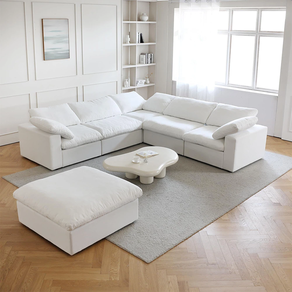 Cloud Modular Sectional Sofa Set Furniture Living Room Modern Couch Beds Can Be Combined into Chairs Coffee Tables Set for Sale