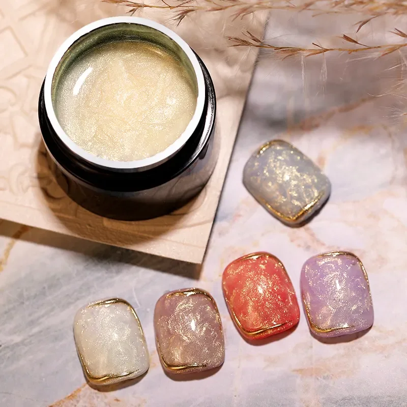 Nail Design Pigment Customized Colors Silk Like Effect Platinum Aurora Pearl Painting Gel
