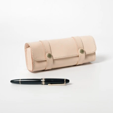 Real leather pencil bag customized roll up pencil case for students personalized pencil case cosmetic brush holder