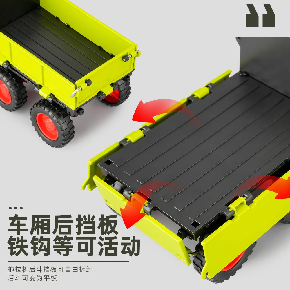Diecast alloy model car 1:24 tractor alloy car model with sound and light pullback with ATV decorate metal model
