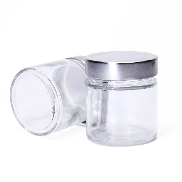 Stock Glass Jar Honey Jar Glass Jam Jars With Black Deep Twist Off Caps 106Ml 212Ml 314Ml 580Ml
