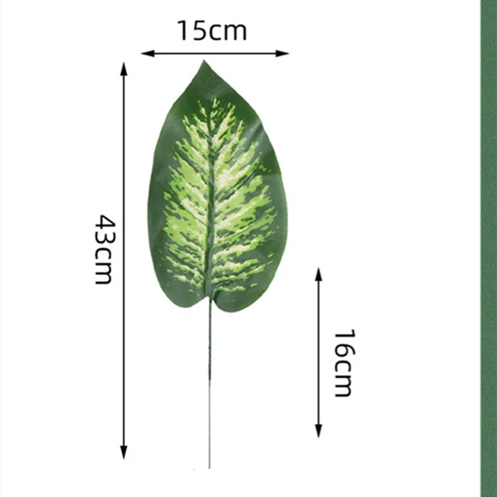 SEASON Silk Tropical Foliage Artificial Plant Green Leaves for Hawaiian Party Jungle Beach Decoration Silk Single Leaves