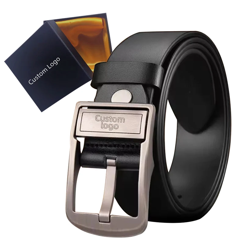 Мужской ремень из натуральной кожи с логотипом