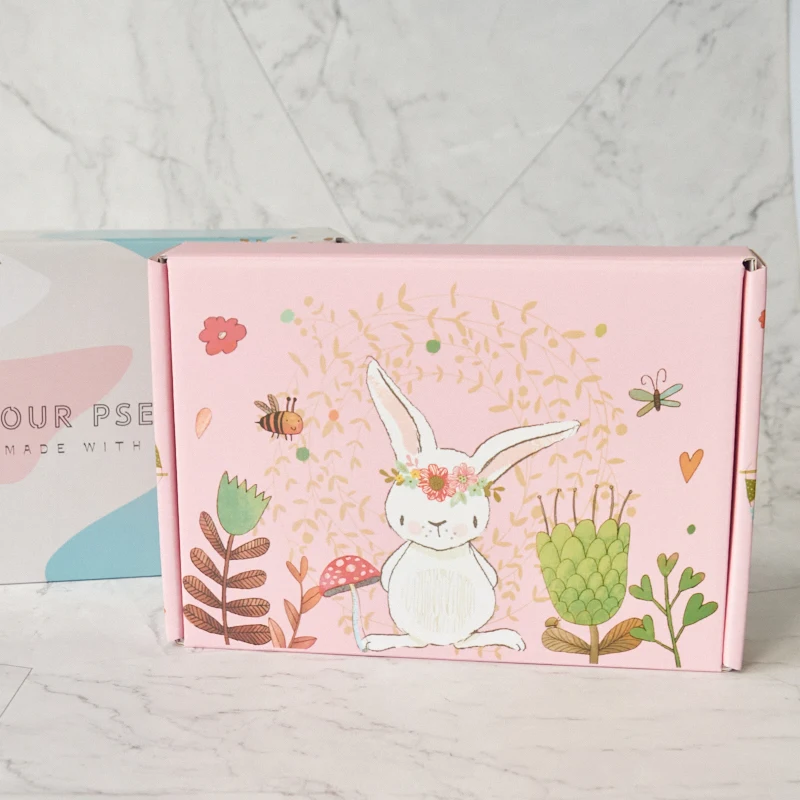 china manufacturer made luxury pink paper gift packaging shipping boxes mailer corrugated recycled packaging box