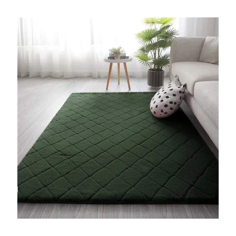 Popular Hot Selling Rabbit Fur 3D Design Area Rug Carpet tapete for Home Floor Living Room