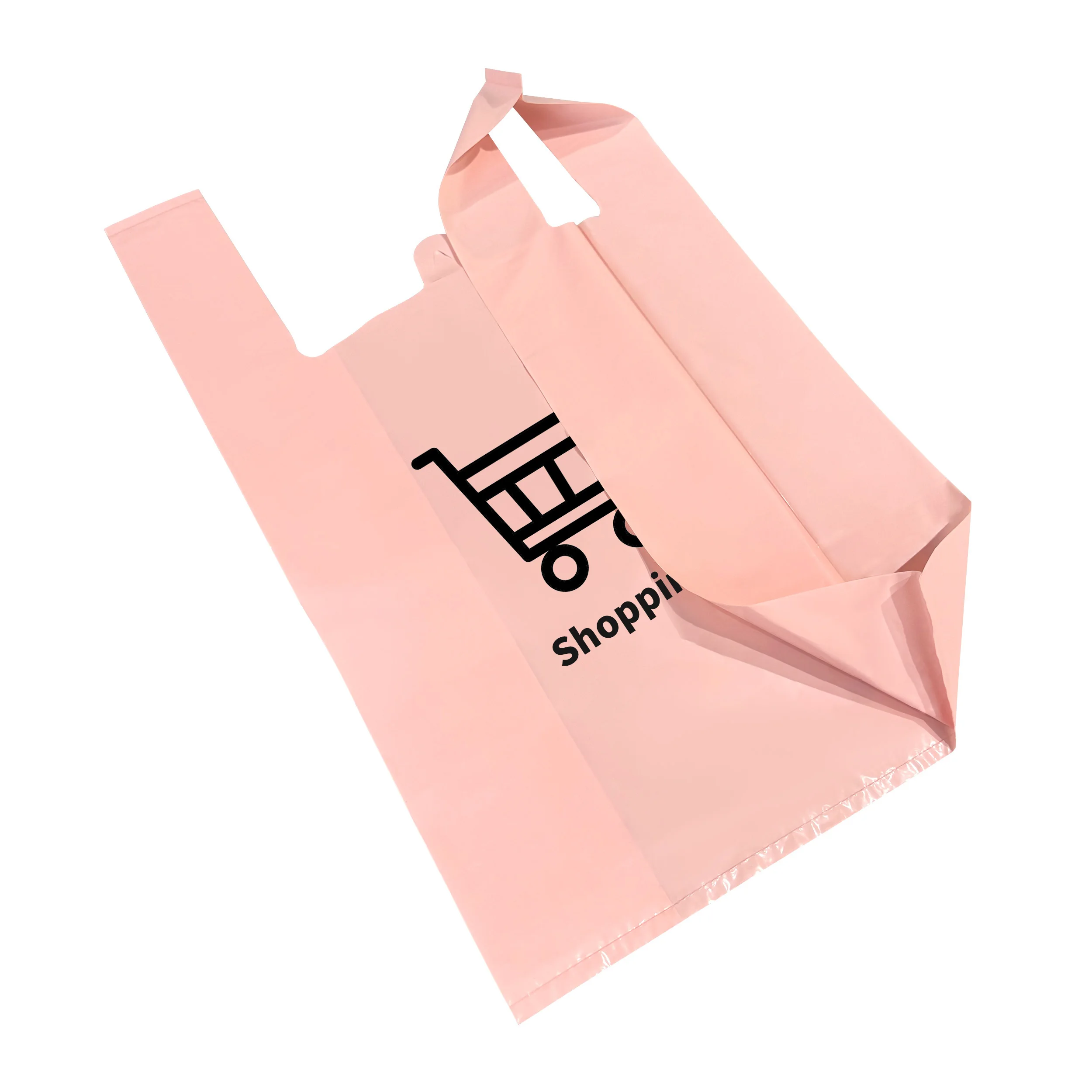 CUSTOM LDPE Low Density PolyEthylene Vest Carrier Heavy Duty Plastic T-shirt Thank you bag for Retail Shopping beverage carrying
