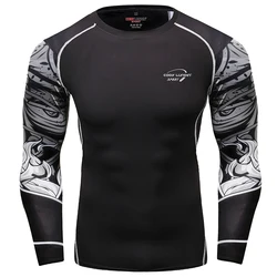 Custom logo rash guard with rubber band men mma sports clothing