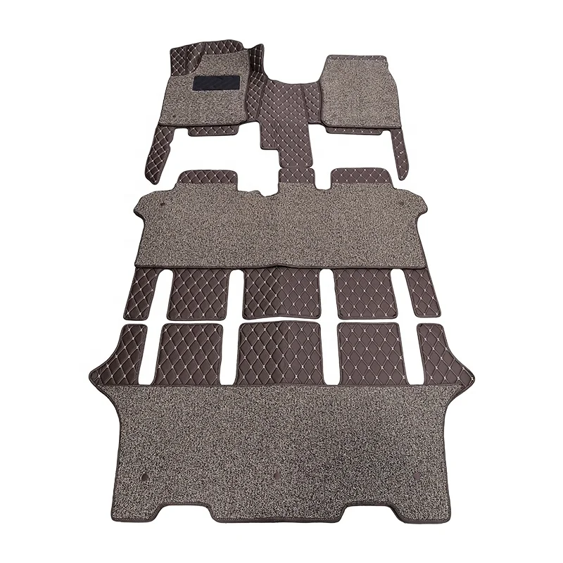 Factory direct sale customized Double-layer 7D leather car floor mats  for Hyundai Santafe Tucson Elantra