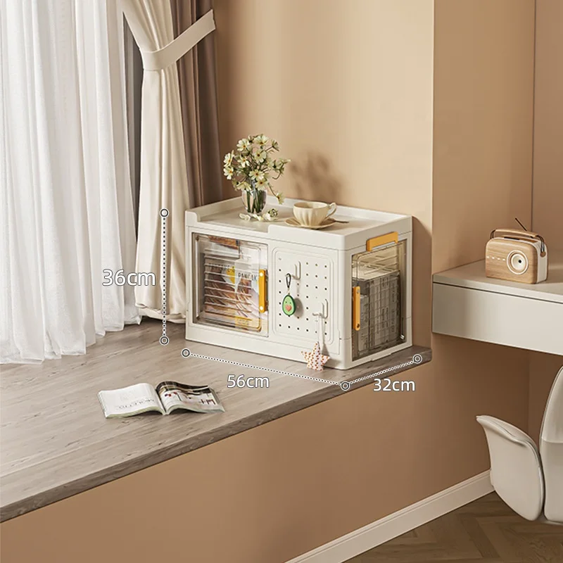 Multi story storage cabinet desk side books storage cabinet snack toy Storage rack multifunctional folding cabinet