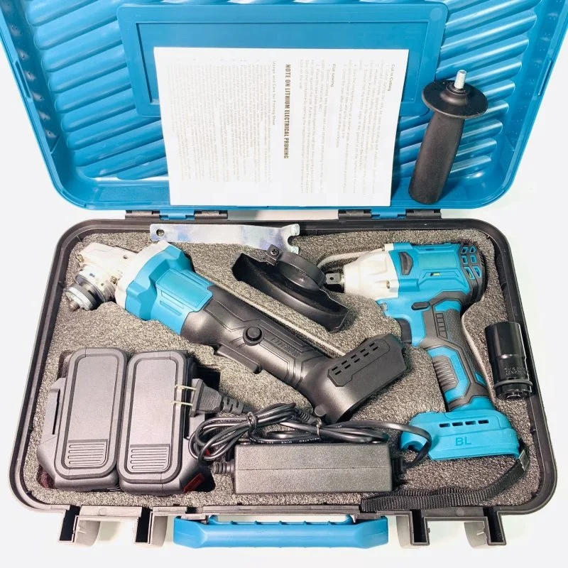 21v li-ion Power tools Combo Kits battery power cordless electric wrench and angle grinder cutting machine