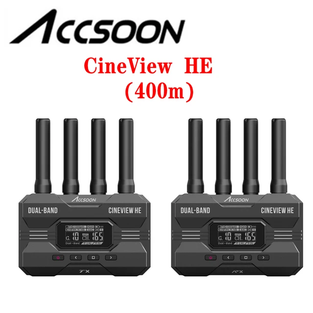 ACCSOON CineView HE SE Wireless Transmitter Receiver SDI HD-MI Dual Band Multi-Spectrum Wireless Video Transmission System