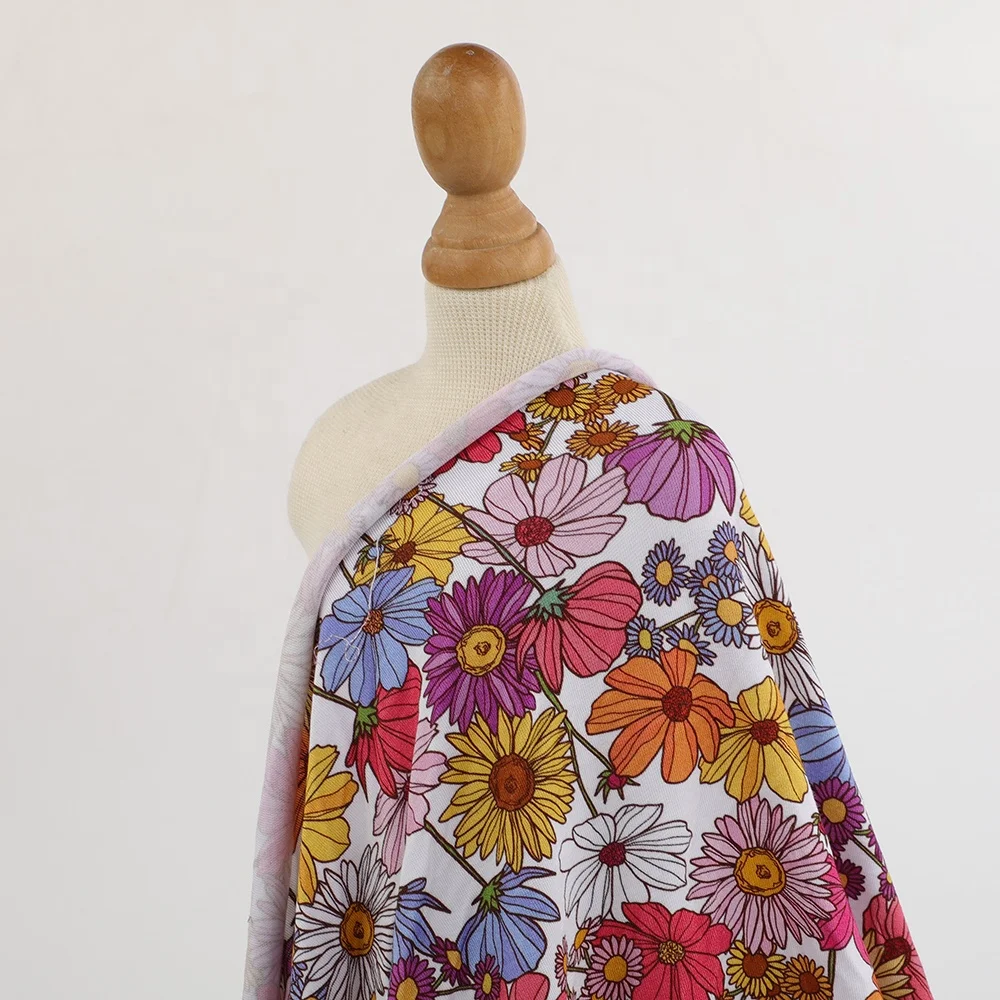 digital printed custom printed bamboo spandex lycra fabric