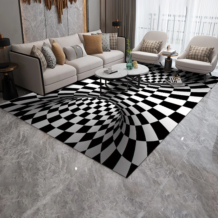 Wholesale Carpet Creative Custom Vortex Trippy Rug Polyester Fiber Non-Slip Home Decor Carpets Flooring Vertigo Trap 3d Carpet