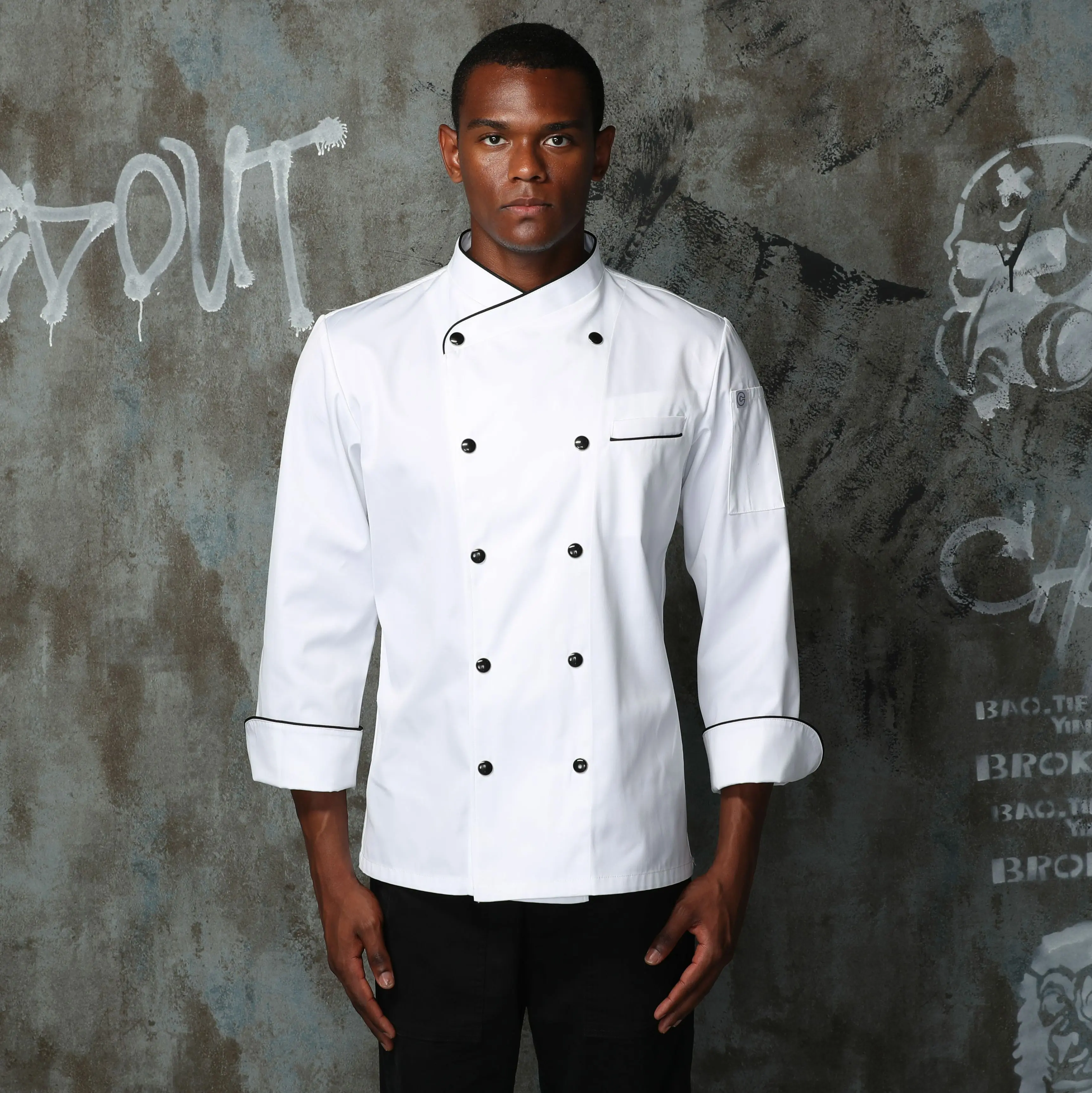CHECKEDOUT Fashion Restaurant and Hotel uniform Long Sleeve chef Jacket Uniform and Chef Coat for kitchen
