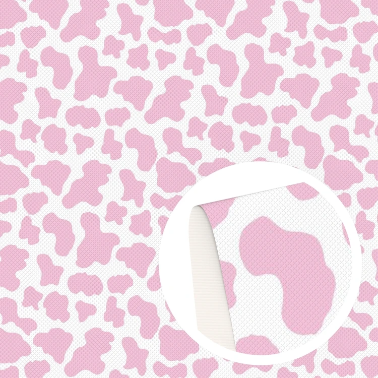 30x140cm Cow Spot Print Solid Color Faux Leather Sheets Synthetic Leatherette Fabric for Bag Crafts Hairbows Earring DIY 45130