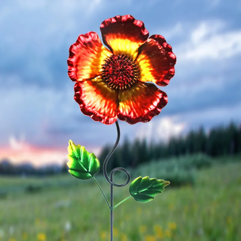 YJL wholesale Iron Garden Decoration Metal Outdoor colorful flower Decoration courtyards Decoration