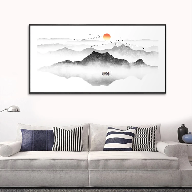 100% Ручная роспись современный абстрактный холст настенное искусство традиционный китайский пейзаж живопись