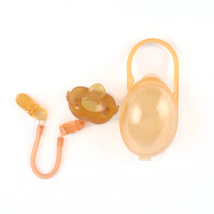 0-6M Newborn baby silicone soft Orthodontic Baby Pacifier with clip PP box