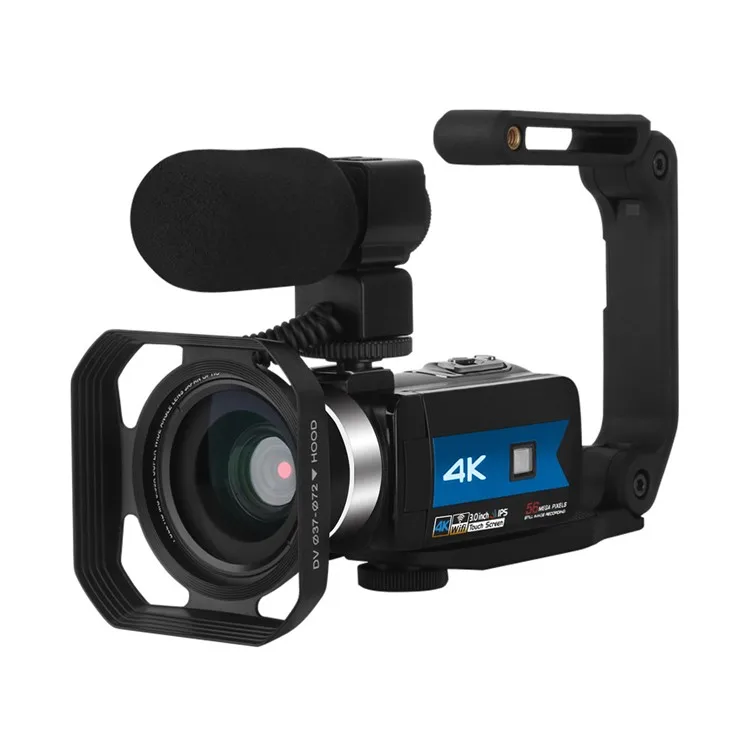 Цифровая видеокамера K1 5 в 1 с Wi-Fi Nightshot 4K, интерполяция 56 МП, сенсорная панель 3 дюйма, микрофон для кастинга, красный/синий/серый цвет