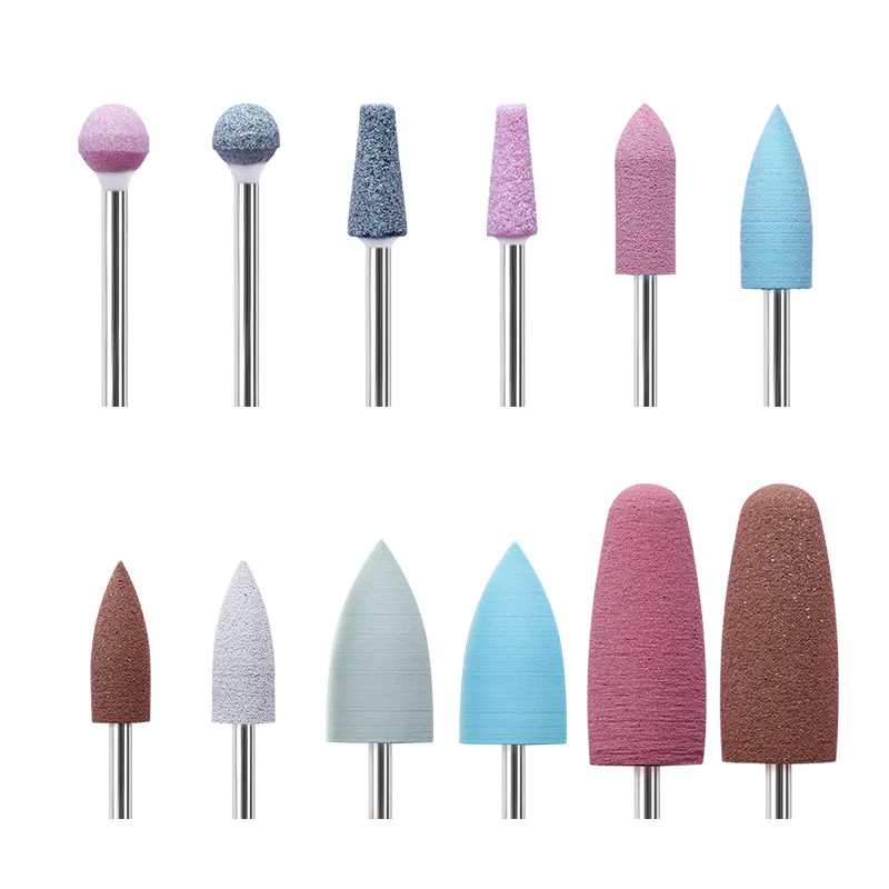 Professional Nail Quartz Grinding Head Rubber Polishing Dead Skin Silicone Nail Drill Bits