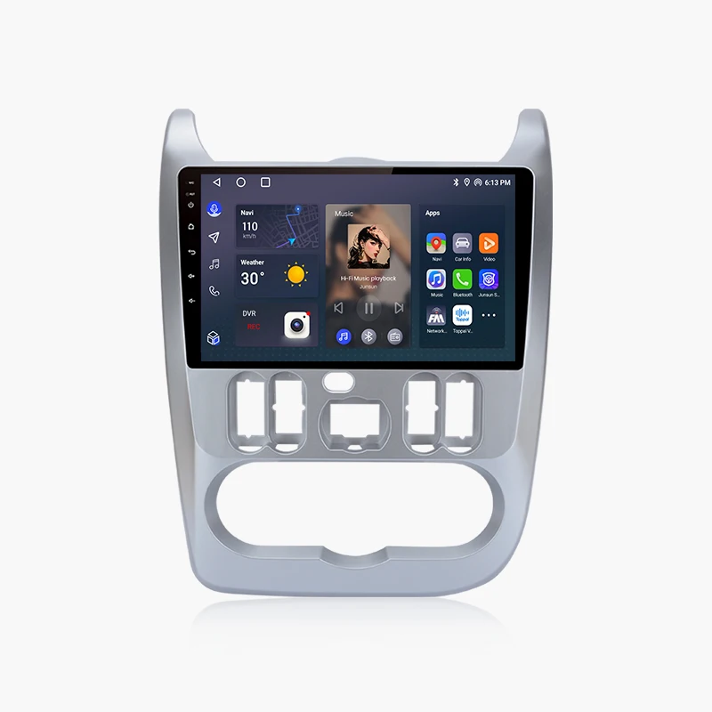 Junsun V1 EU Stock for Renault Logan 1 Sandero 2009-2015  Wireless CarPlay Android Auto Navigation Car Stereo Radio DVD Player