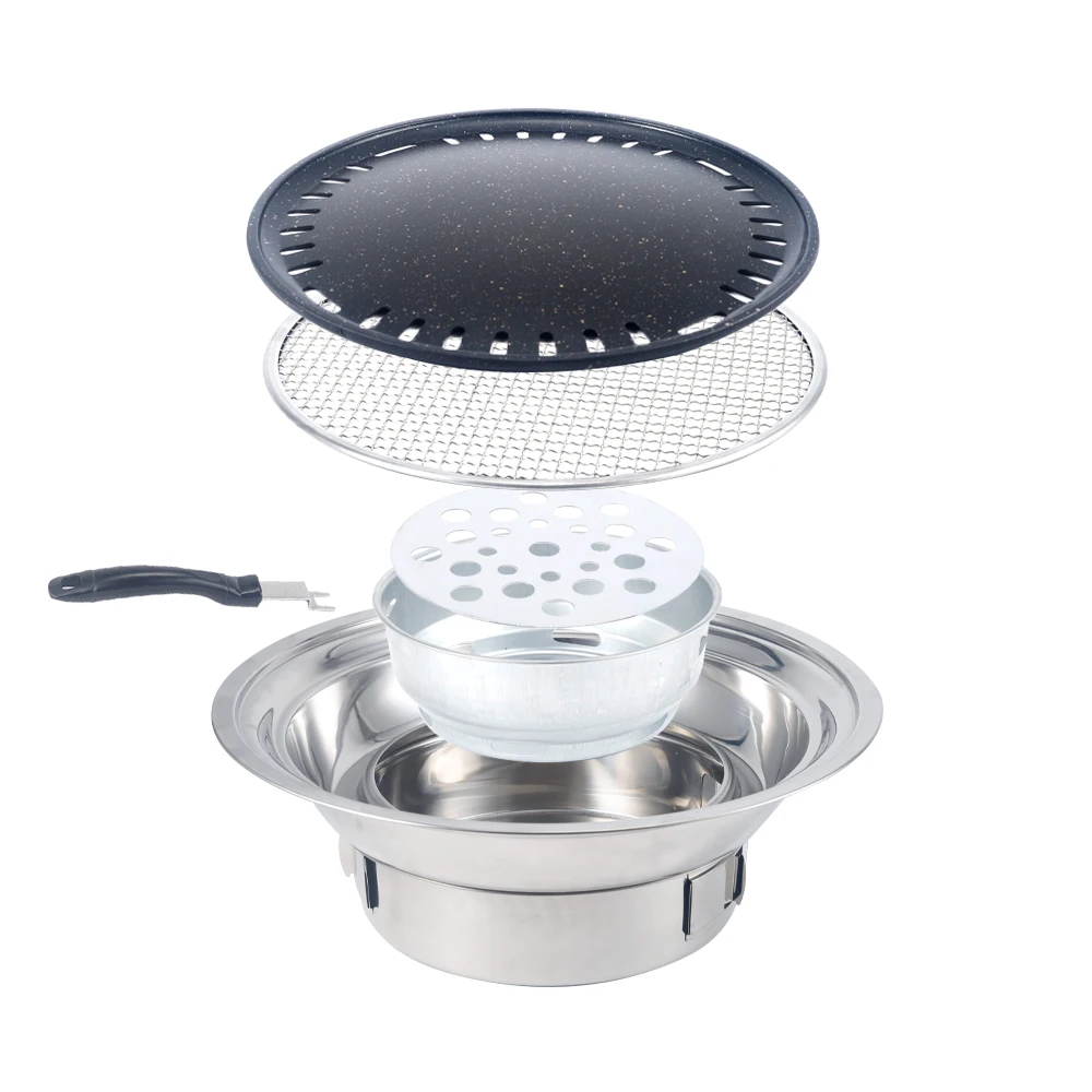 Non-Stick  Portable Stainless Steel  removable Charcoal Stove indoor korean bbq grill table grill