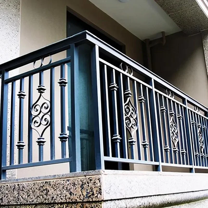 Modern outdoor Wrought Iron baluster iron stair railing spindles Decorative stair parts and railing
