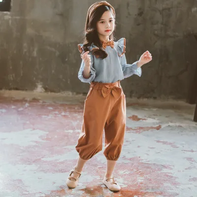 Wholesale fall beautiful infant children clothes teen baby designer inspired clothing set for girls 6 to 14 years