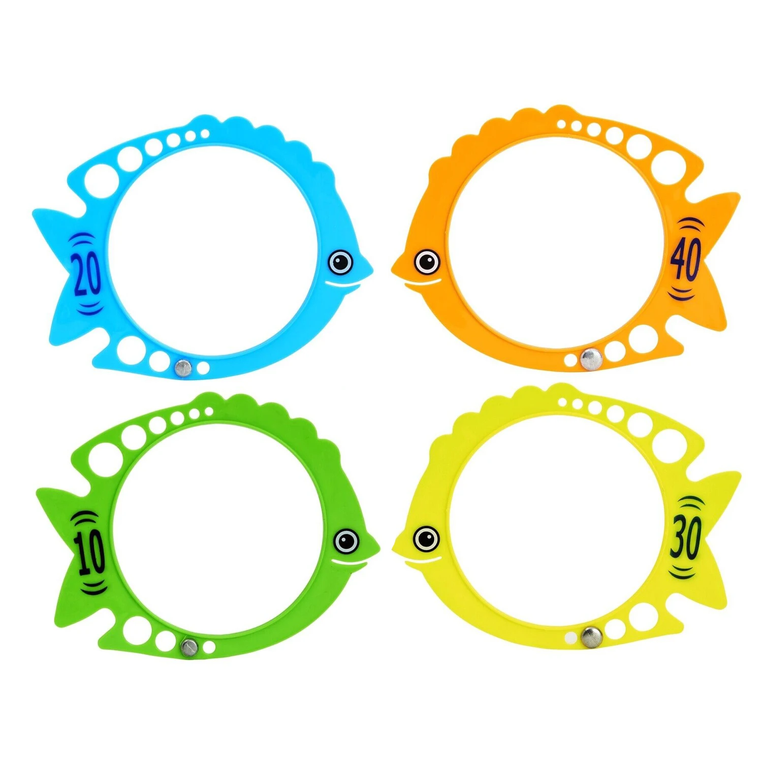 Fun Pool Swimming Training Game Underwater Diving Fish Rings Toy Set for Kids