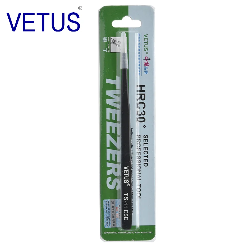 140mm Black ESD Plastic Antistatic Stainless Steel Tweezers /Vetus esd tweezers for workshop/Professional Repair Tool Tweezers