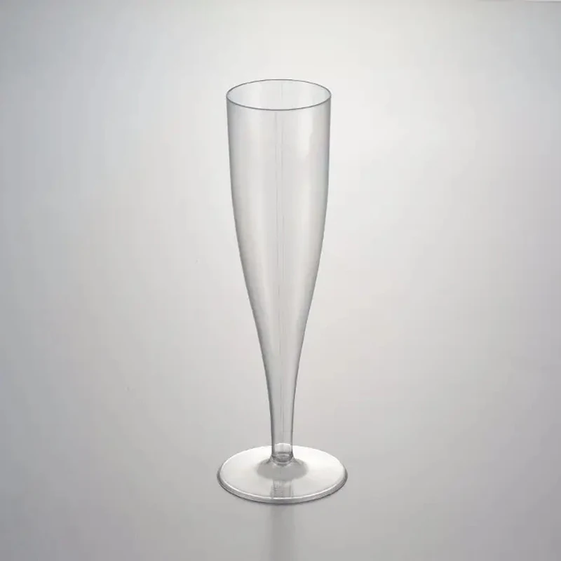 Custom Plastic Wine Goblets Glasses 1 Piece Champagne Flutes Personalized Champagne Flutes