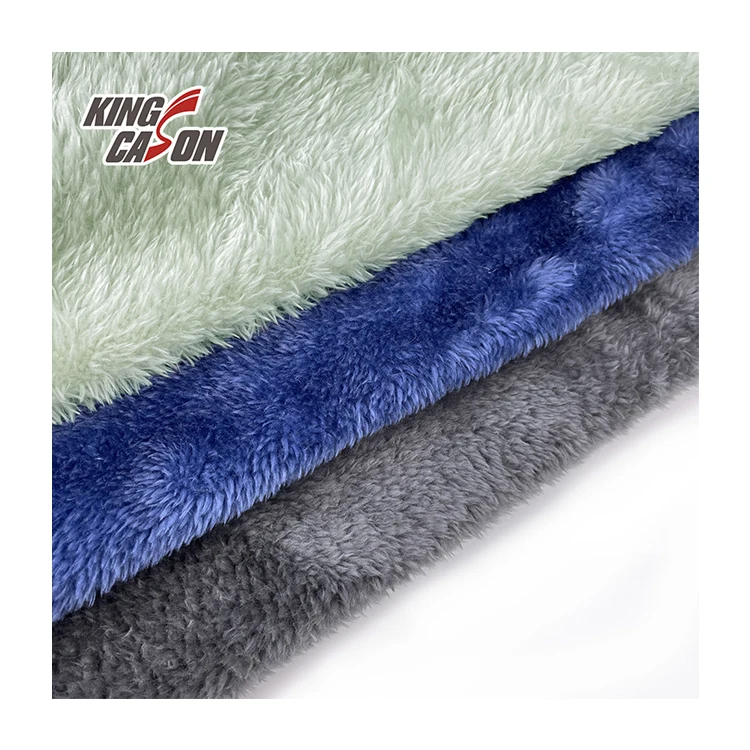 KINGCASON Manufacturer Wholesale Customized Colors Warm Anti-Static Two Side Brushed Soft Solid Sherpa Arctic Fleece Fabric