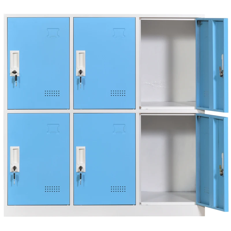 Perillas de armario Children Metal Storage Locker room furniture 6 Door Mini metal assemble locker metal lockers for school