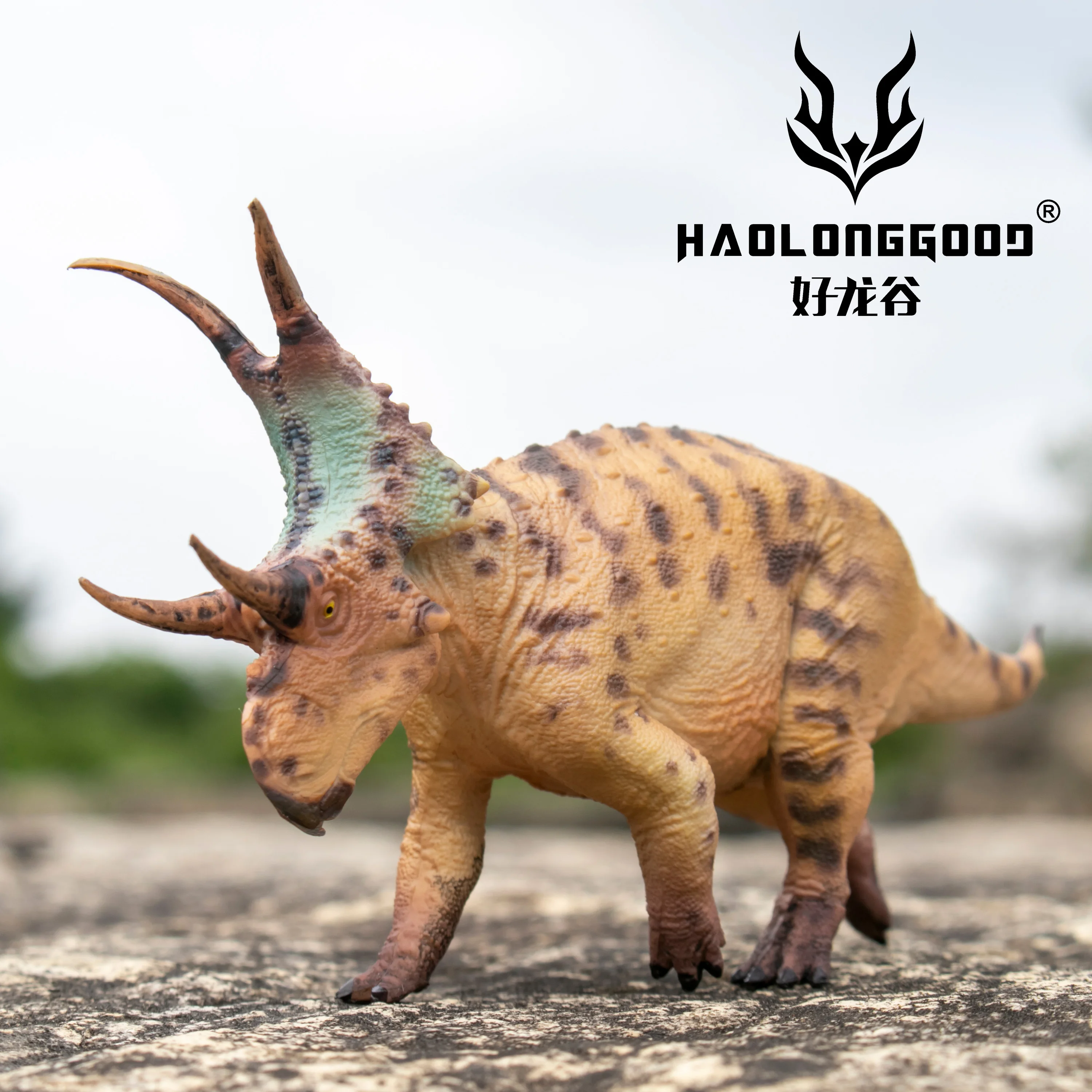 Haolonggood Diabloceratops Most Popular Plastic Dinosaur Figure World prehistory Animal Toy Set Cool Gift Birthdays Christmas