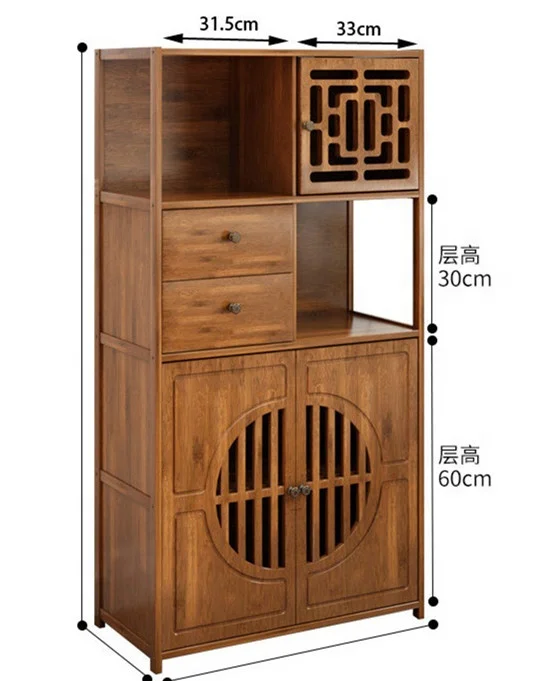 
Large size 4-storey bamboo bookshelf floor standing storage rack bamboo creative bookcase 