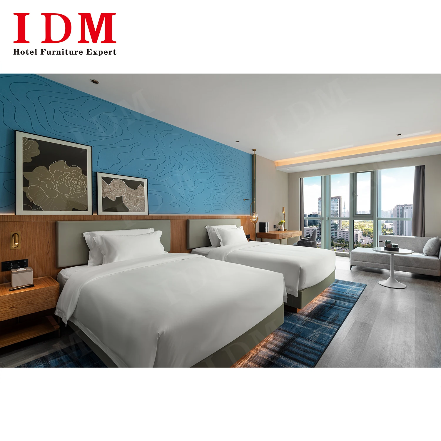 Hospitality Hotel Furniture Commercial 5 Star Modern Headboard Bedroom Sets