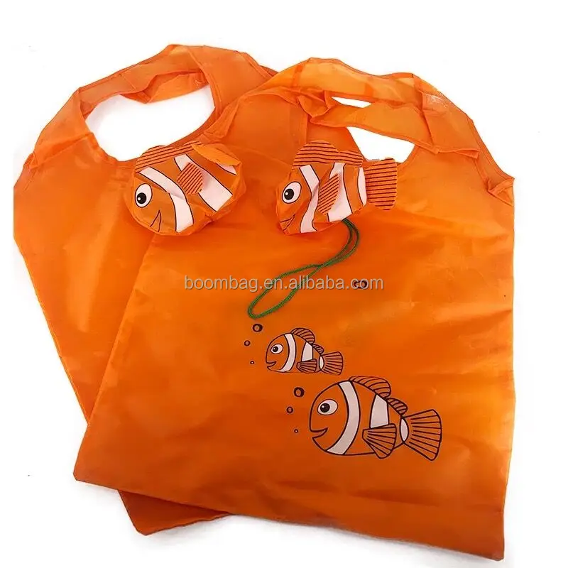Polyester Reusable Animal Portable Eco Novelty Cow + Nemo Fish + Cat + Bee + Dog Shape Foldable Shopping Bag