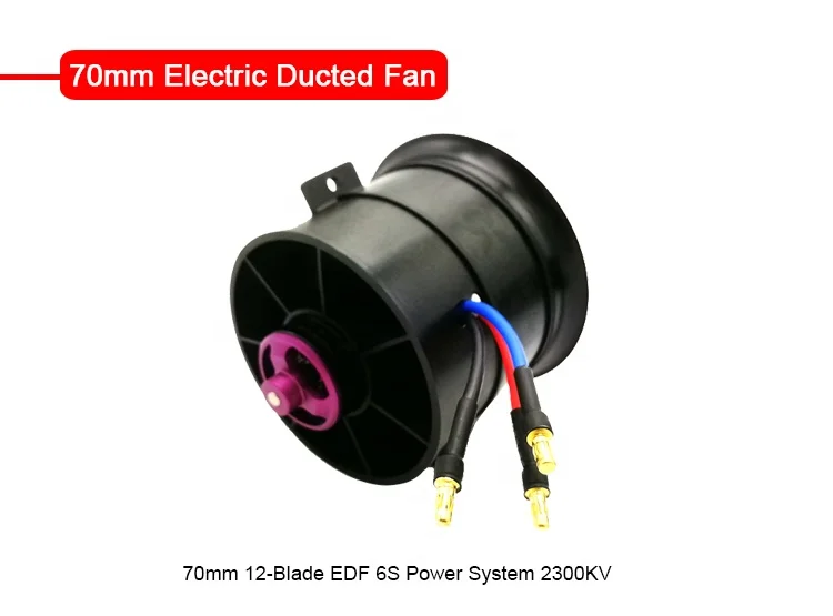 Hot Sale Excellent 70MM 6S 2300KV EDF Brushless Motor 12-Blades Electric Ducted Fan For RC Airplane