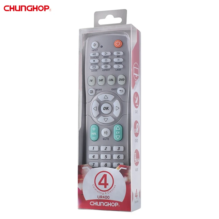 Универсальный пульт дистанционного управления Chunghop UR400 4 в 1 для ТВ/SAT/DVD/CBL инфракрасный телевизора с функцией