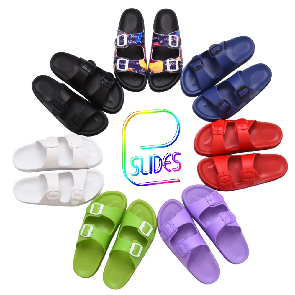Chinese Factory Custom Made Brand Slides Sports Shoes With Logo Full Printing Personalised Sliders