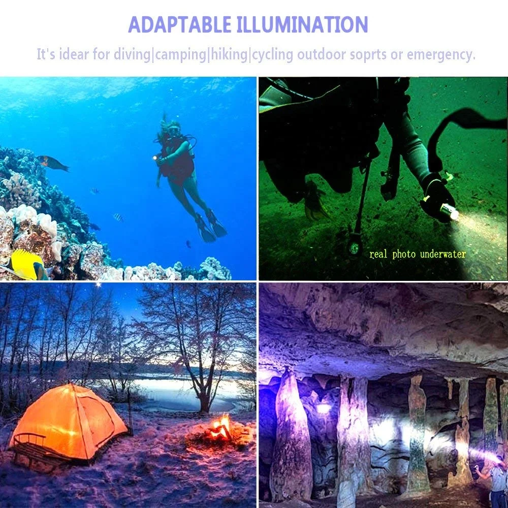 Fishing Boat Submarine Light Handheld Underwater Waterproof Torch Night Snorkeling Lamp L2 T6 Led Scuba Diving Flashlight