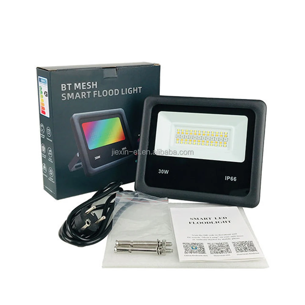 Smart APP RGB 20W 30W 50W Outdoor Wall Reflector IP65 Waterproof LED Flood light For Garden Landscape Event Holiday Hotel